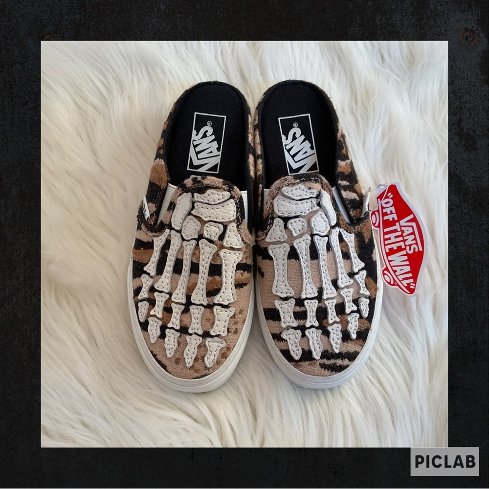 Vans Classic Slip-On Hazy Bones Mules Sneakers - NWT - Size 5 - Picture 1 of 11